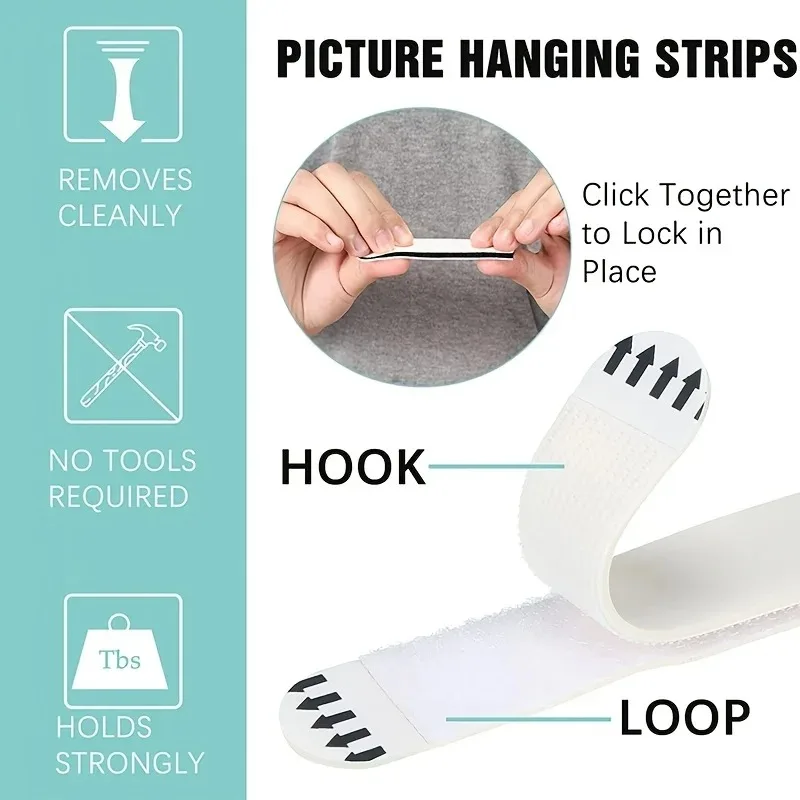 Picture Hanging Strip - 2026-48 Pezzi Cuscinetti Adesivi Rimovibili per